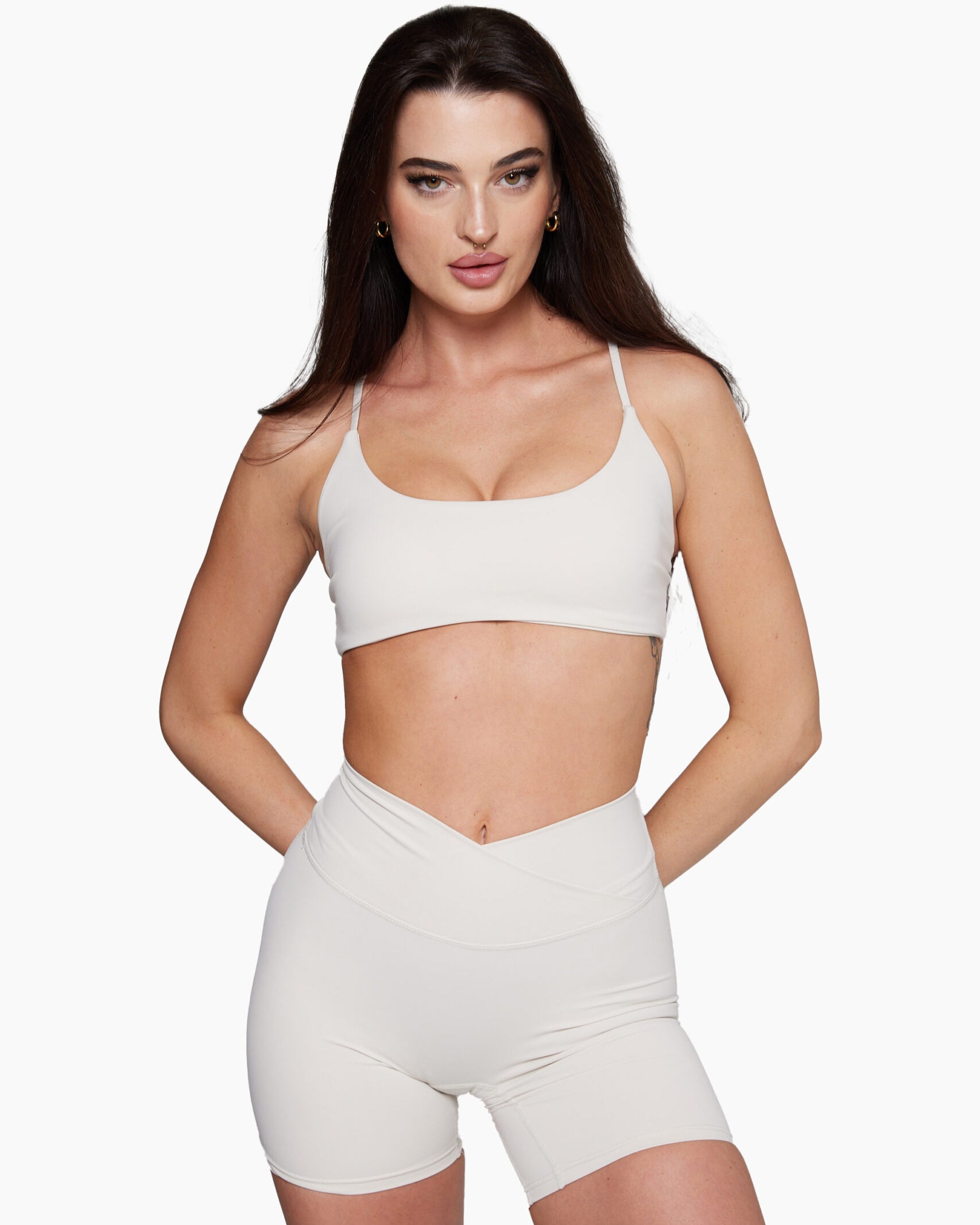 Crossover Scrunch Shorts Vanilla Cream