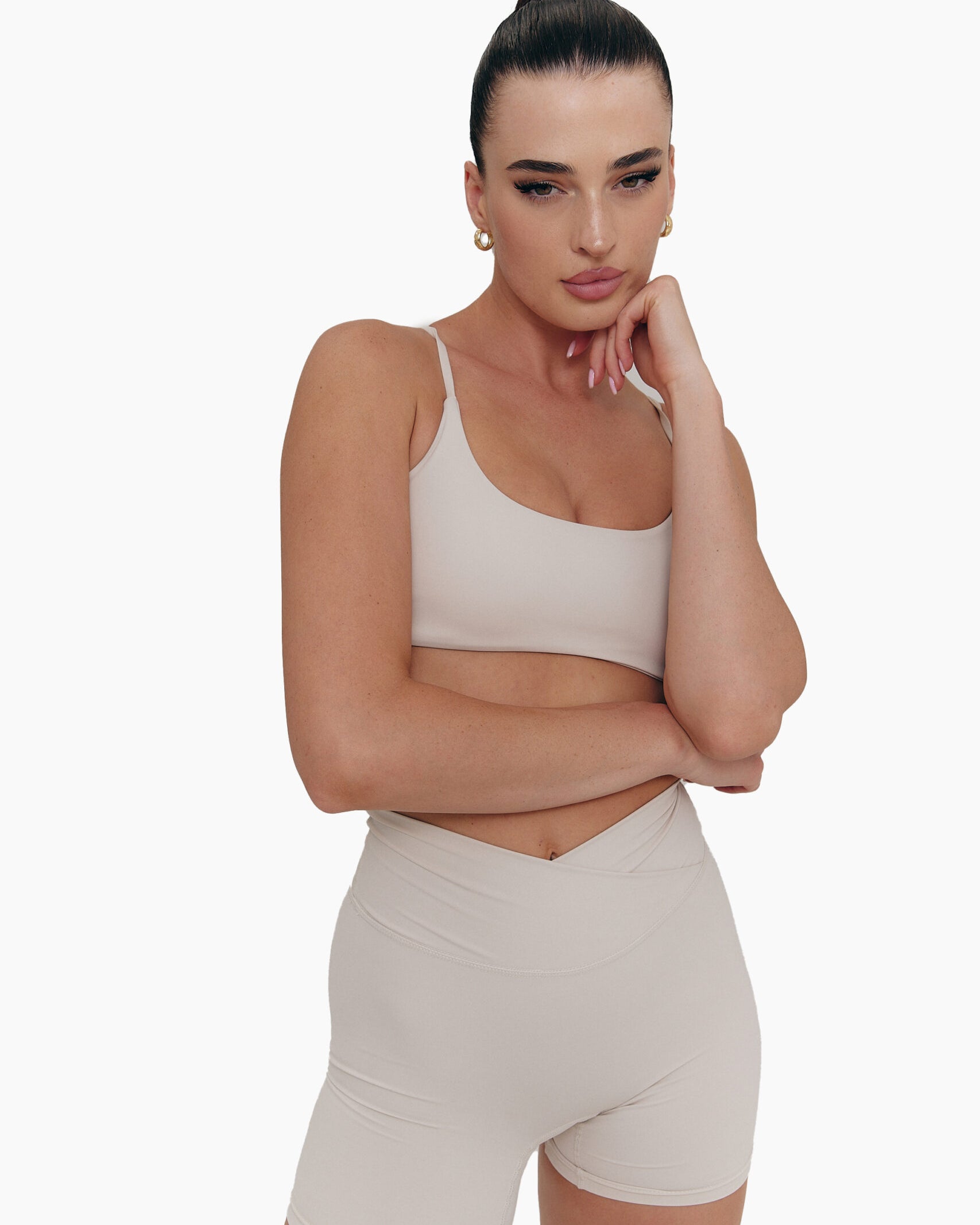 Flow Crossover Scrunch Shorts Vanilla Cream Maya