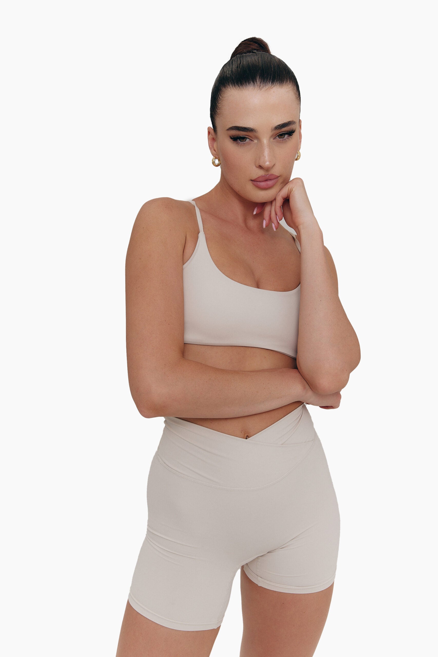 Flow Crossover Scrunch Shorts Vanilla Cream Maya