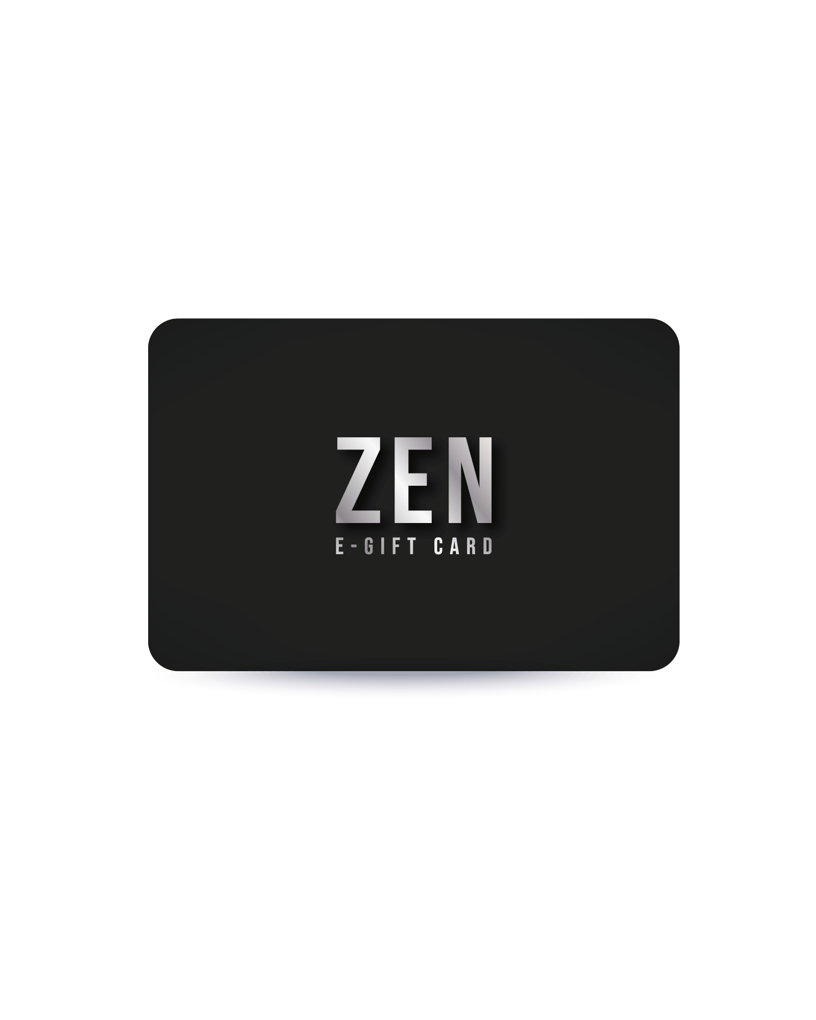 czarna karta podarunkowa z srebrnym logo zen