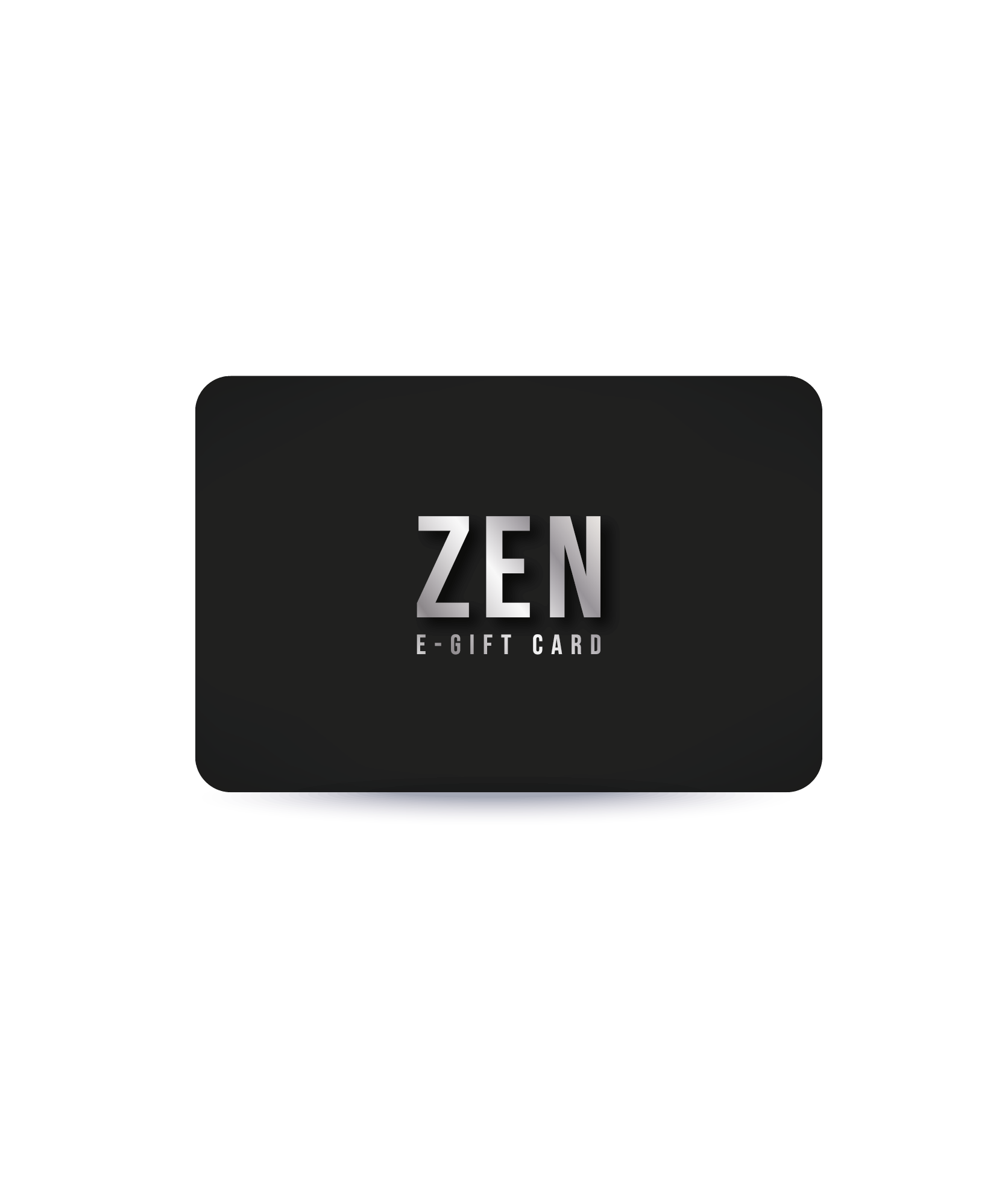 czarna karta podarunkowa z srebrnym logo zen
