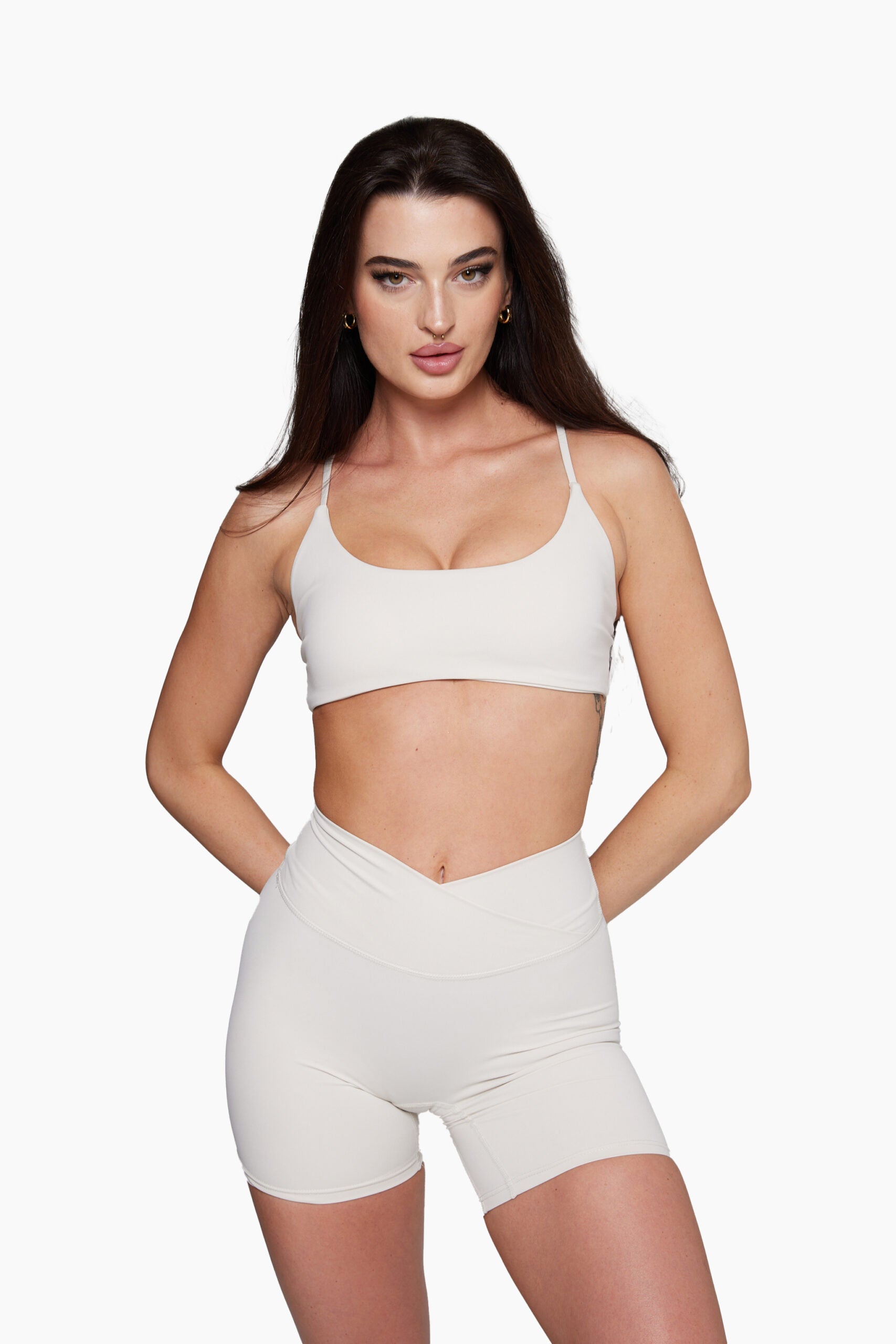 Crossover Scrunch Shorts Vanilla Cream