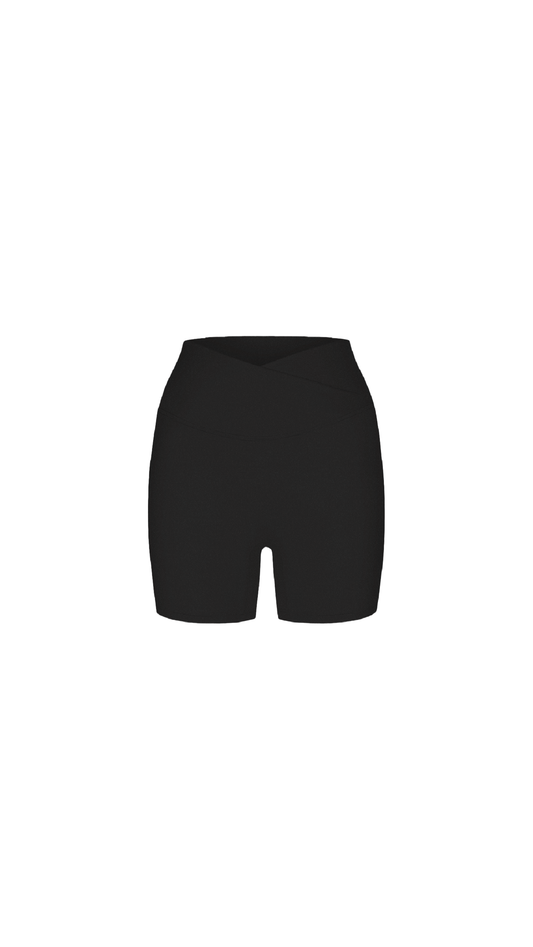 Flow Crossover Scrunch Shorts black