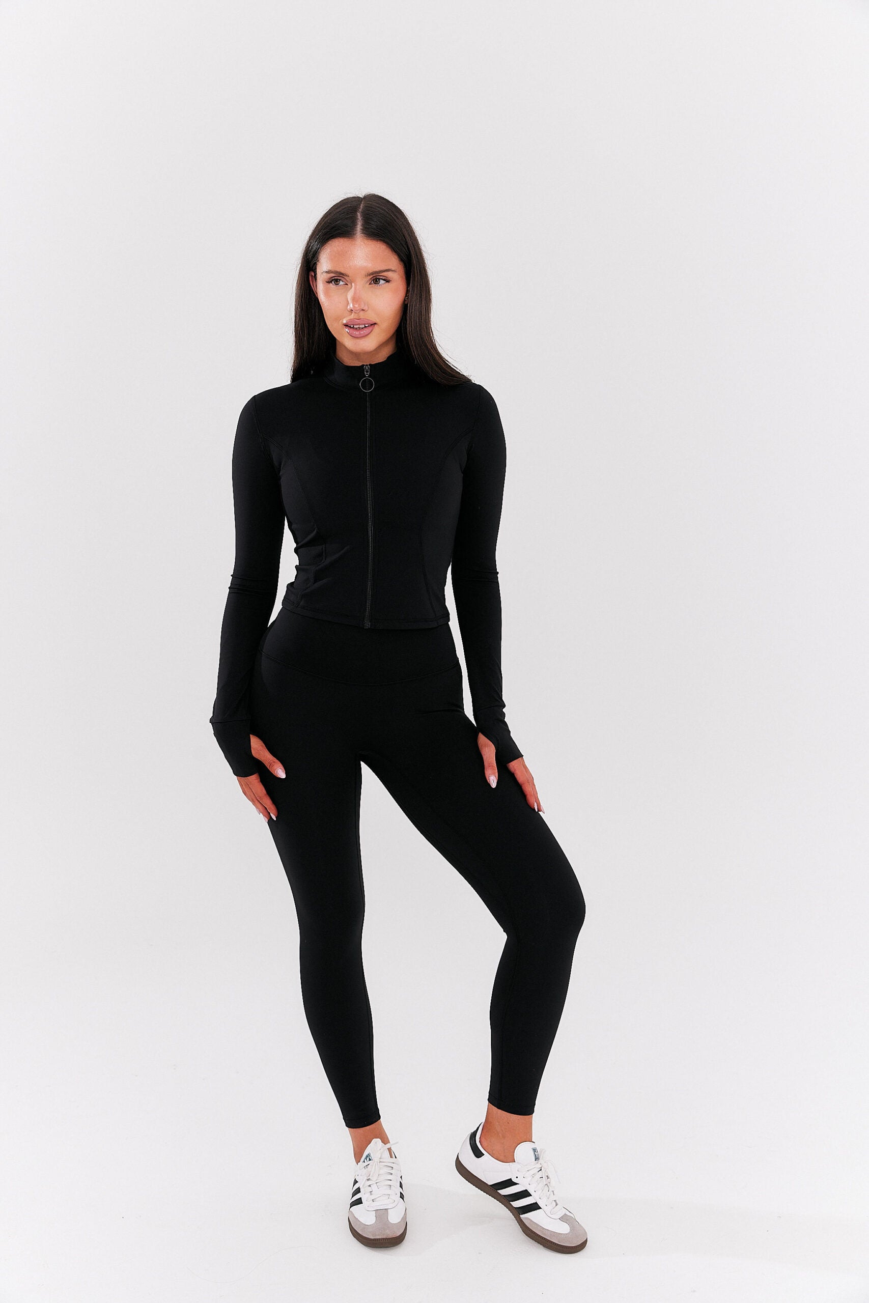 Scrunch Leggings Black Zipper